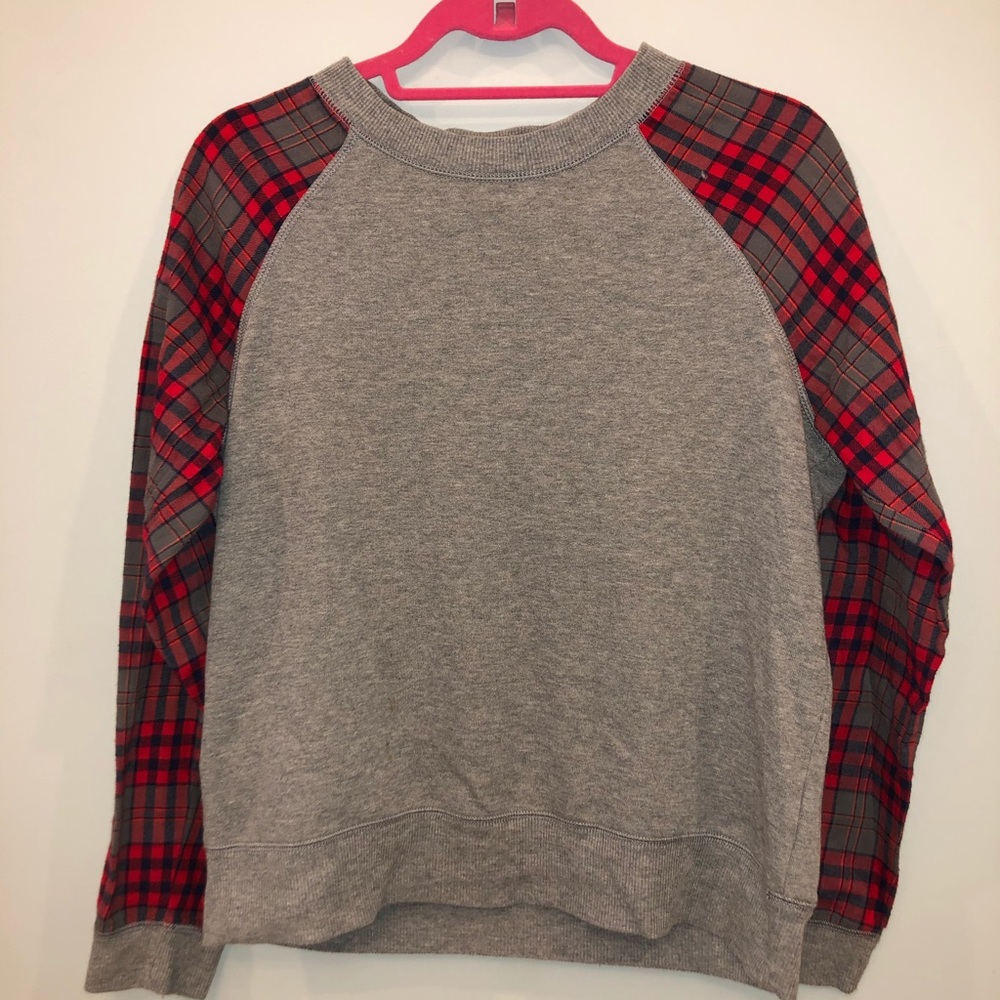 Aerie plaid sleeve sweatshirt